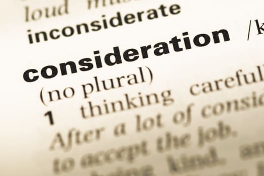 consideration definition