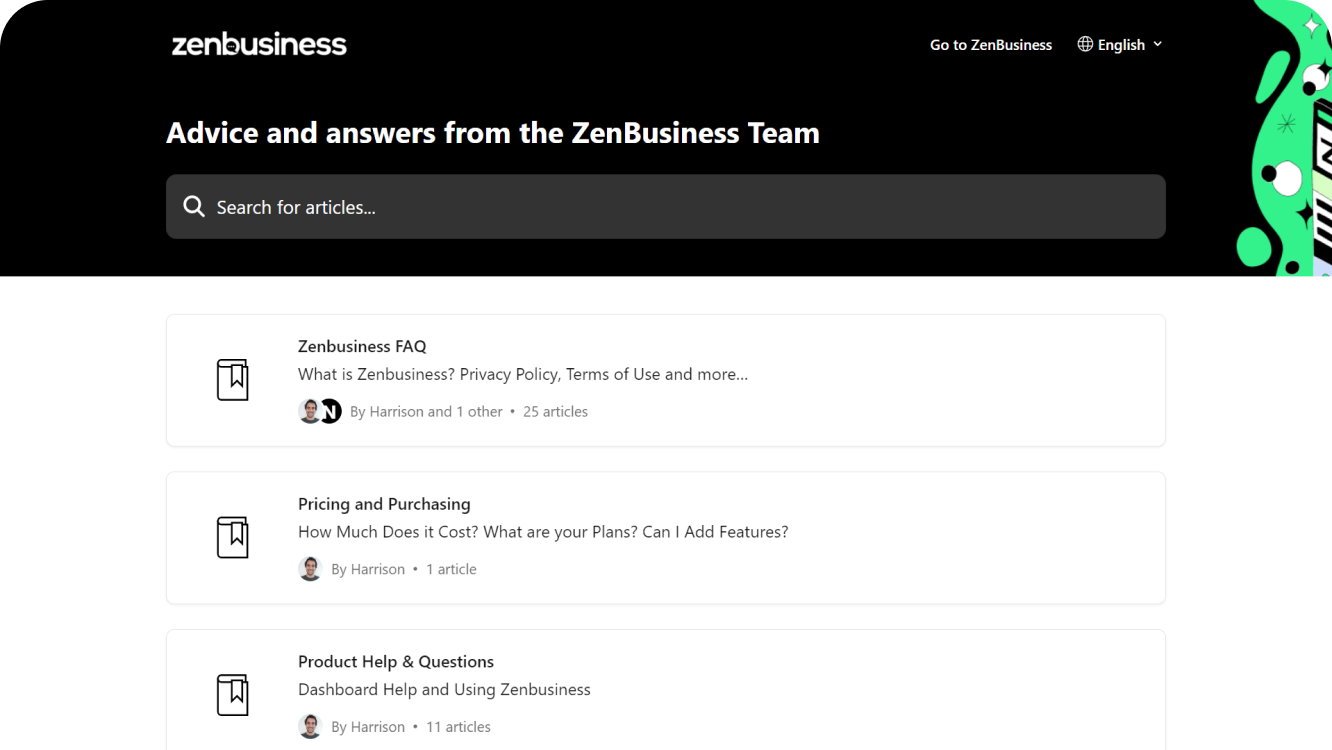 ZenBusiness help center