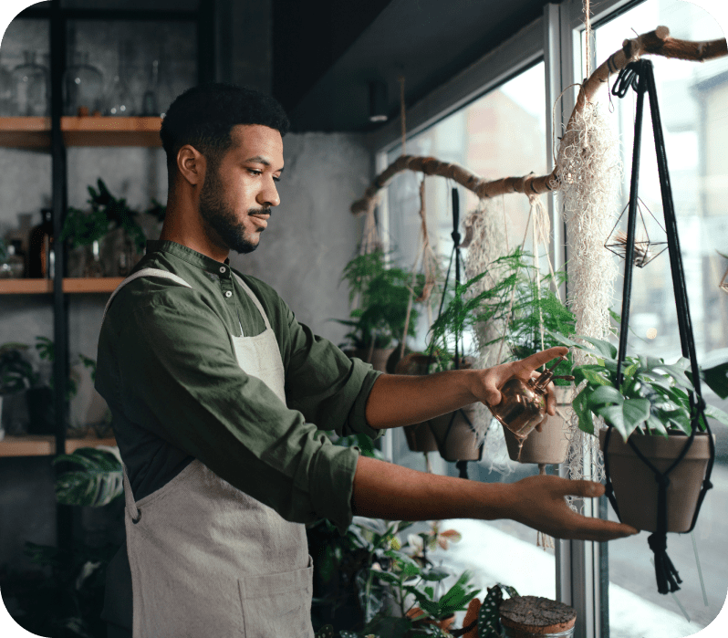 plant shop business man